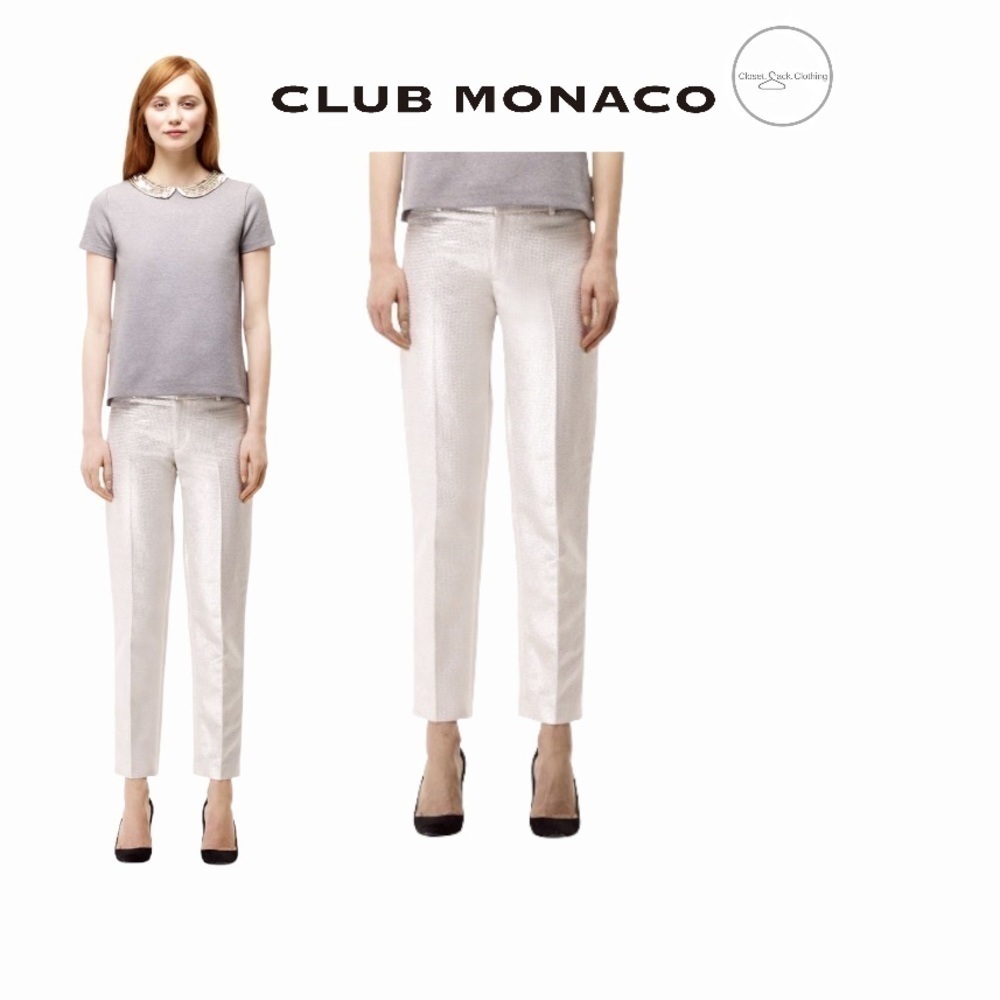 CLUB Monaco Silver Sarah Crop Pants Size 4
